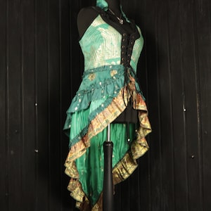 MAEVE - 40&quot; bust RAPHAELLA Gown - Size XXL Full Silk Corset Style Bodice Coat Dress, Gothic Steampunk, RenFaire Pirate Medieval Burlesque