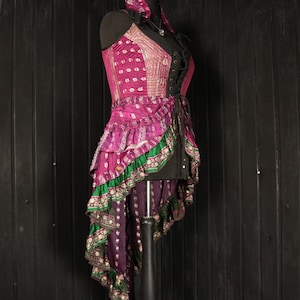 FLEUR - 38” bust RAPHAELLA Gown - Size XL Full Silk Corset Style Bodice Coat Dress, Gothic Steampunk, RenFaire Pirate Medieval Burlesque