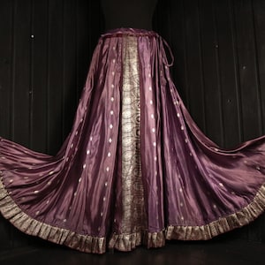AENEA - Up to 42” Waist LUNA SKIRT - Size S-M, Full Circle Silk Skirt, Colourful Maxi Skirt, Rich Jewel Colour, Swing, Lehenga, Flared