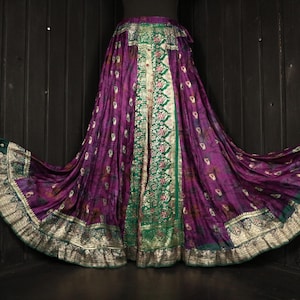 JUNE - Up to 38” Waist LUNA SKIRT - Full Circle Silk Skirt, Maxi Skirt, Rich Jewel Colour, Swing, Lehenga, Flared Aline Trumpet