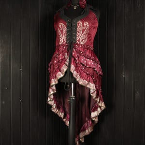 SILVANA - 40” bust RAPHAELLA Gown - Size XXL Full Silk Corset Style Bodice Coat Dress, Gothic Steampunk, RenFaire Pirate Medieval Burlesque