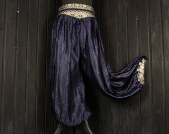 AFTER DARK - 28"-38" Waist JASMIN pants - Iridescent Silk Harem Pants, Tribal Bellydance, Arabian Nights, Aladdin, Larp, Cosplay, Fancydress