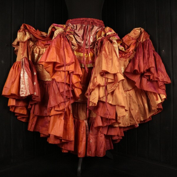 SORAYA - 28"-48" Waist Adjustable VAGABOND Skirt - Length 38", Colourful Full Tiered Cosplay Skirt, Larp, RenFaire, Costume, Belly Dance