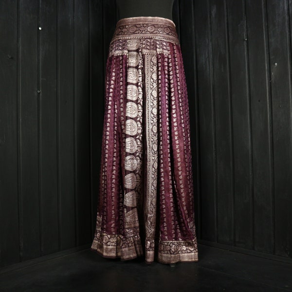 HERMIONE - 28-40” Waist TEMPEST SKIRT - Size S-M  Full Circle Silk Skirt, Colourful Maxi Skirt, Rich Jewel Colours, Swing Flared Skirt