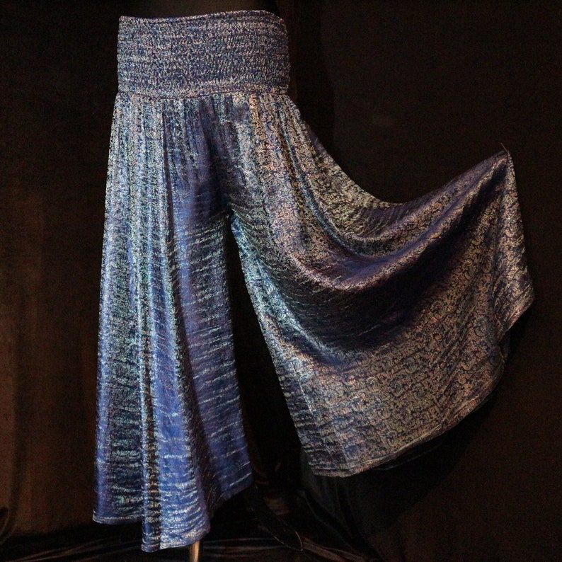 Burning Man Dance S ATS 35 Leg 24-36 Pantaloons Baggy pants Belly Dance Harem Pants Flow Pants Tribal OCEAN SHIMMER