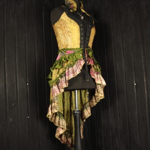 DAVINA - 32&quot; bust RAPHAELLA Gown - Size S Full Silk Corset Style Bodice Coat Dress, Gothic Steampunk, RenFaire Pirate Medieval Burlesque