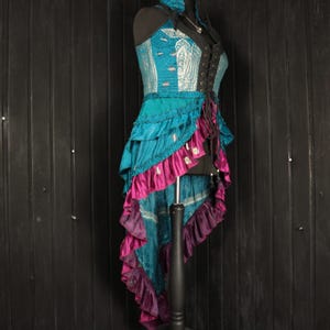 HELENA - 38&quot; bust RAPHAELLA Gown - Size XL Full Silk Corset Style Bodice Coat Dress, Gothic Steampunk, RenFaire Pirate Medieval Burlesque