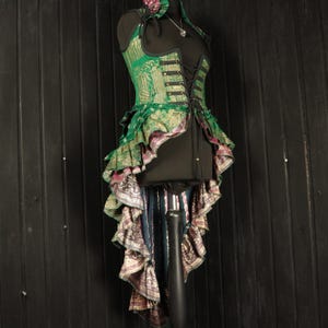 JUNIPER - 30&quot;-34”  underbust ESMERALDA Gown -  Size M Silk Collared Dress, RenFaire, Victoriana, Cosplay, Fantasy Clothing, Burlesque