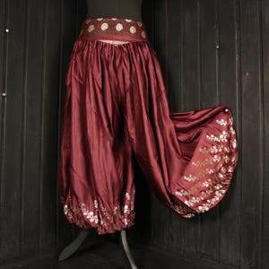 NAGWA - 30&quot;-40&quot; Waist JASMIN PANTS - Iridescent Silk Harem Pants, Tribal Bellydance, Arabian Nights, Aladdin, Larp, Cosplay, Fancydress
