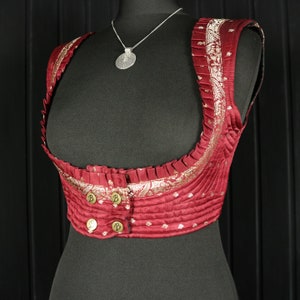 CEREMONY - 30"-34" Unterbrust BELLA Choli - S, Verstellbare Druckknöpfe & Rückenschnürung, Bunte Seiden Unterbrust, Bauchtanz, Cosplay Fantasy