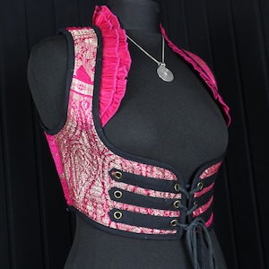 LIANA Arabella Choli - Größe M, Seidenweste, Midriff Top, Cosplay, Tanz, Pirat Renfaire Larp