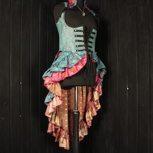 THANA - 32&quot;-36” Underbust ESMERALDA Gown - Size L  Silk Collared Dress, RenFaire, Victoriana, Cosplay, Fantasy Clothing, Burlesque