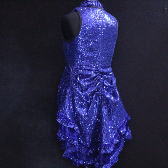 Sky Blue Sequin Custom Asymmetrical Mermaid Prom Dress