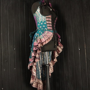 ECHO - 30&quot;-34”  Underbust ESMERALDA Gown -  Size M Silk Collared Dress, RenFaire, Victoriana, Cosplay, Fantasy Clothing, Burlesque