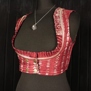 CASSIAN - 72-80cm Unterbrust BELLA Choli - Größe XS, verstellbare Druckknöpfe & Rückenschnürung, bunte Seiden-Unterbrust, Bauchtanz, Cosplay, Fantasy