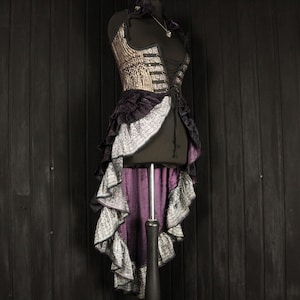 ELODIE - 28&quot;-32” Underbust ESMERALDA Gown - Size S,  Silk Collared Dress, RenFaire, Victoriana, Cosplay, Fantasy Clothing, Burlesque