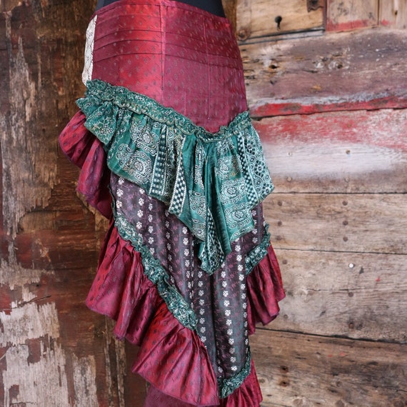 Fairy Steam Punk Burlesque Cosplay Circus Ats Barocco SERENITY S-XL Burning Man Tribal Belly Dance Short Bustle Hip Scarf
