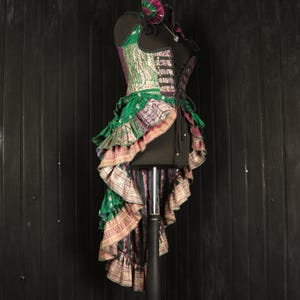 CHERELLE - 28&quot;-32” Underbust ESMERALDA GOWN - Size S, Silk Collared Dress, RenFaire, Victoriana, Cosplay, Fantasy Clothing, Burlesque