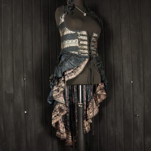 TWILIGHT - 36&quot;-40” Underbust ESMERALDA Gown - Size XXL,  Silk Collared Dress, RenFaire, Victoriana, Cosplay, Fantasy Clothing, Burlesque
