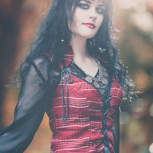 BELLAMY, Ophelia Bodice Top -  Size L 34&quot;-38&quot; Overbust, Adjustable Front Lacings, Colourful Silk Corset, Bellydance, Cosplay, Fantasy