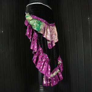 EMILIA - Up to 50&quot; Waist VELVETINA BUSTLE - Victoriana, Cosplay, Long Skirt Train, Upcycled Silk, Burlesque, Steampunk, Faery Costume, Larp