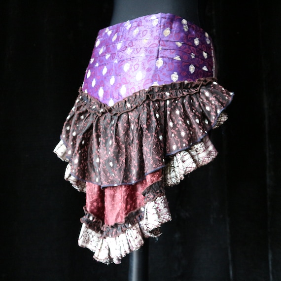 Fairy Steam Punk Burlesque Cosplay Circus Ats Barocco SERENITY S-XL Burning Man Tribal Belly Dance Short Bustle Hip Scarf