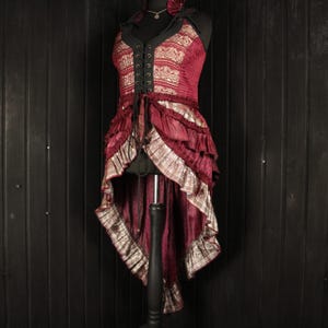 NOEMI - 40” bust RAPHAELLA Gown - Size XXL Full Silk Corset Style Bodice Coat Dress, Gothic Steampunk, RenFaire Pirate Medieval Burlesque