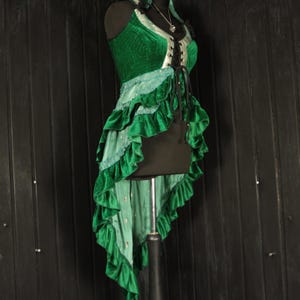 SIDONIE - 34” Bust ARYA Gown - Size M Velvet & Silk Corset Style Bodice Coat Dress, Gothic Steampunk, RenFaire Pirate Medieval Burlesque