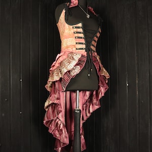 ANGEL&#39;S TRUMPET  - 30&quot;-34” Underbust ESMERALDA Gown - Size M,  Silk Collared Dress, RenFaire, Victoriana, Cosplay, Fantasy Clothing