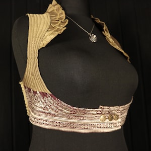 CONSTANCE - Size L (36-40” Underbust) ALEXIA Choli -  ATS, Tribal, Burning Man, Belly Dance, Waistcoat, Steam Punk, Turkish Vest, Shrug