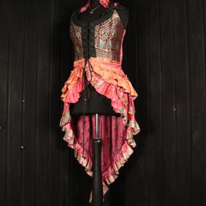 MAHARANI - 34” bust RAPHAELLA Gown - Size M Full Silk Corset Style Bodice Coat Dress, Gothic Steampunk, RenFaire Pirate Medieval Burlesque