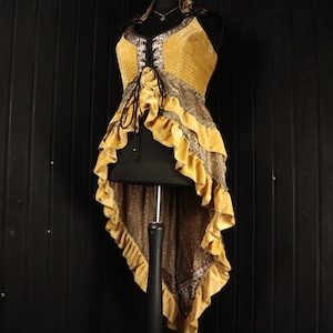 ORLAITH - 40 &quot;Büste ARYA Kleid -Größe (X L) Samt & Seide Korsett Stil Mieder Mantel Kleid, Gothic Steampunk RenFaire Pirate Burlesque Fee