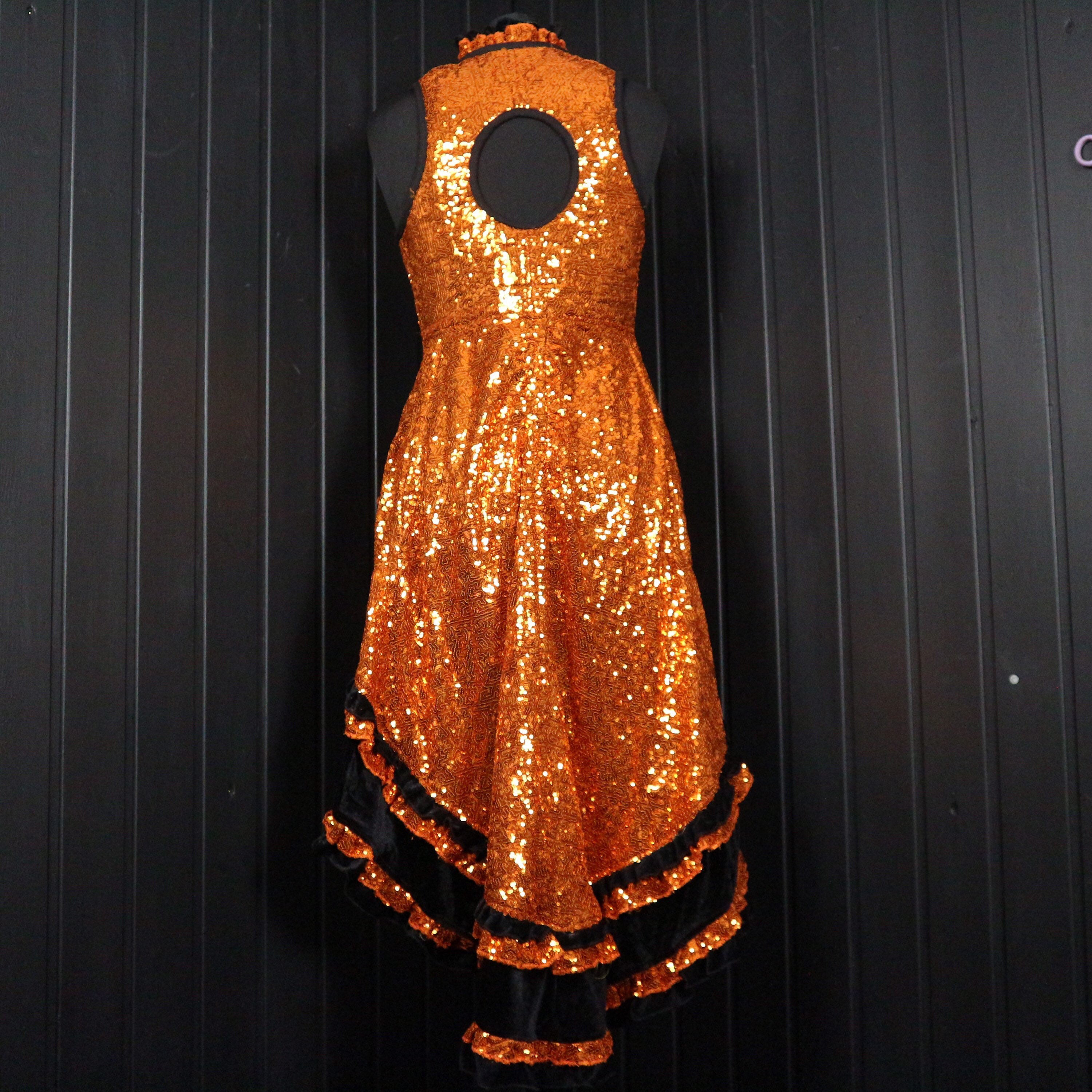 XXL Sequin Shimmer Gown: Burnt Orange Ruffle Corset, Tribal Belly Dance -  Etsy