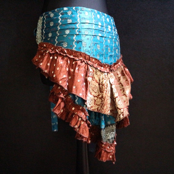 Fairy Steam Punk Burlesque Cosplay Circus Ats Barocco SERENITY S-XL Burning Man Tribal Belly Dance Short Bustle Hip Scarf