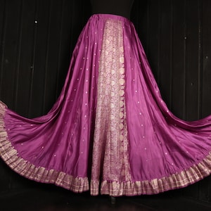 BLOSSOM - Up to 38” Waist LUNA SKIRT - Full Circle Silk Skirt, Maxi Skirt, Rich Jewel Colour, Swing, Lehenga, Flared Aline Trumpet