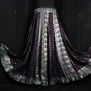 TALITHA- Up to 38” Waist LUNA SKIRT - Full Circle Silk Skirt, Colourful Maxi Skirt, Rich Jewel Colour, Swing, Lehenga, Flared Aline Trumpet