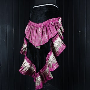 WISP - 28"-50" Waist VELVETINA BUSTLE - Victoriana, Cosplay, Long Skirt Train, Upcycled Silk, Burlesque, Steampunk, Faery Costume, Larp