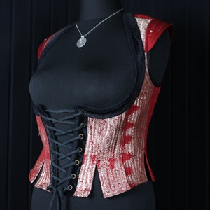 EVELYN Fiora Bodice Top -  Size L 32"-34" Underbust, Adjustable Front Lacings, Colourful Silk Corset, Bellydance, Cosplay, Fantasy