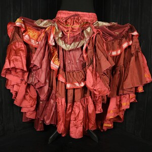BELLETEYN - 28"-48" Waist Adjustable VAGABOND Skirt, Length 39", Colourful Silk Full Tiered Cosplay Skirt, Larp, RenFaire, Costume