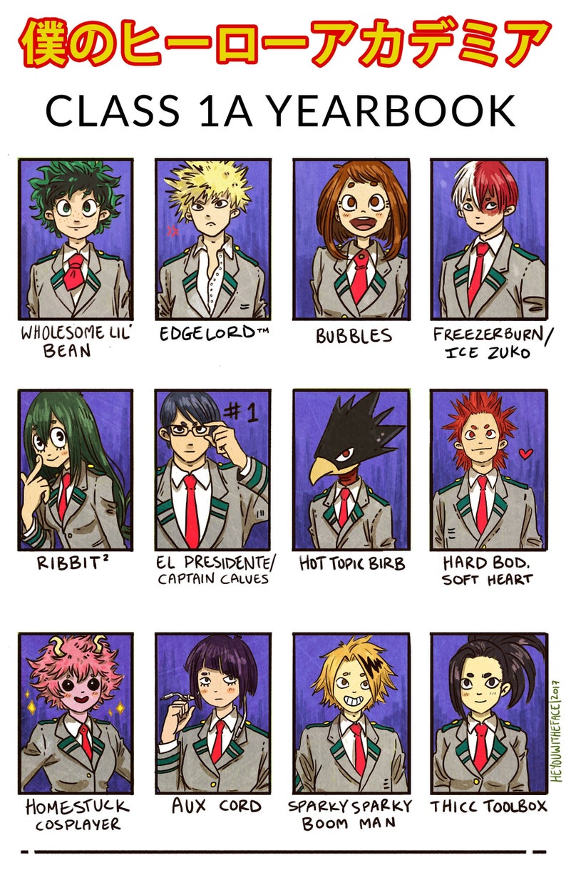 My Hero Academia Class 1A Large Print | Etsy