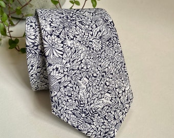 Liberty of London “Survival" Bespoke Men’s Tie - Jungle Animal Print Skinny, Slim, Regular Cut Necktie and Pocket Square / Wedding / Gift