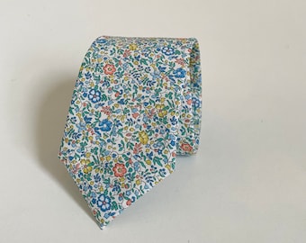 Gravata masculina de algodão Liberty London – Estampa floral "Katie and Millie"