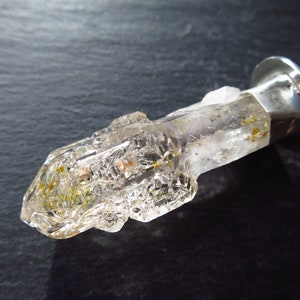 UV Crystal Pendant Silver Firefly Petroleum Skeleton Pendant Quartz Point Madirobe Madagascar Pendant UV Quartz Natural stone Pendant Silver