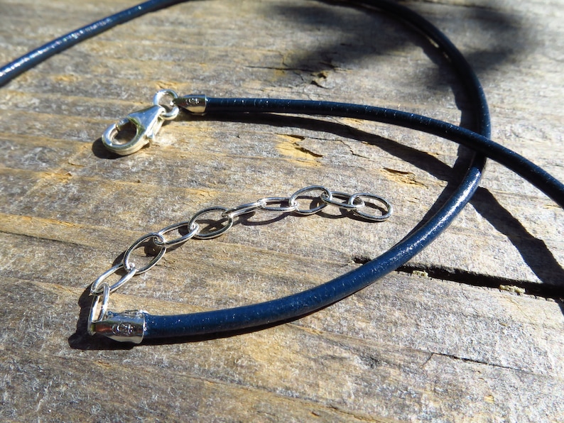 Kingblue lapis lazuli pendant Natural gemstone handmade hand cut 925 Sterling silverclasp necklace leather cord unique jewelry piece unisex