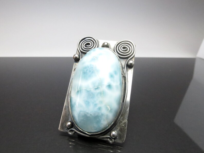 Blue Larimar Silver pendant silver atlantis blue necklace 925 silver with birthstone october gift present birthday girlfriend