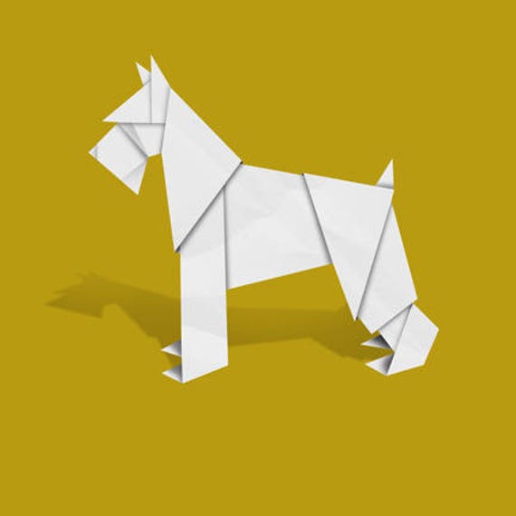 Sznaucer Art Pies Art Print Origami Projektu