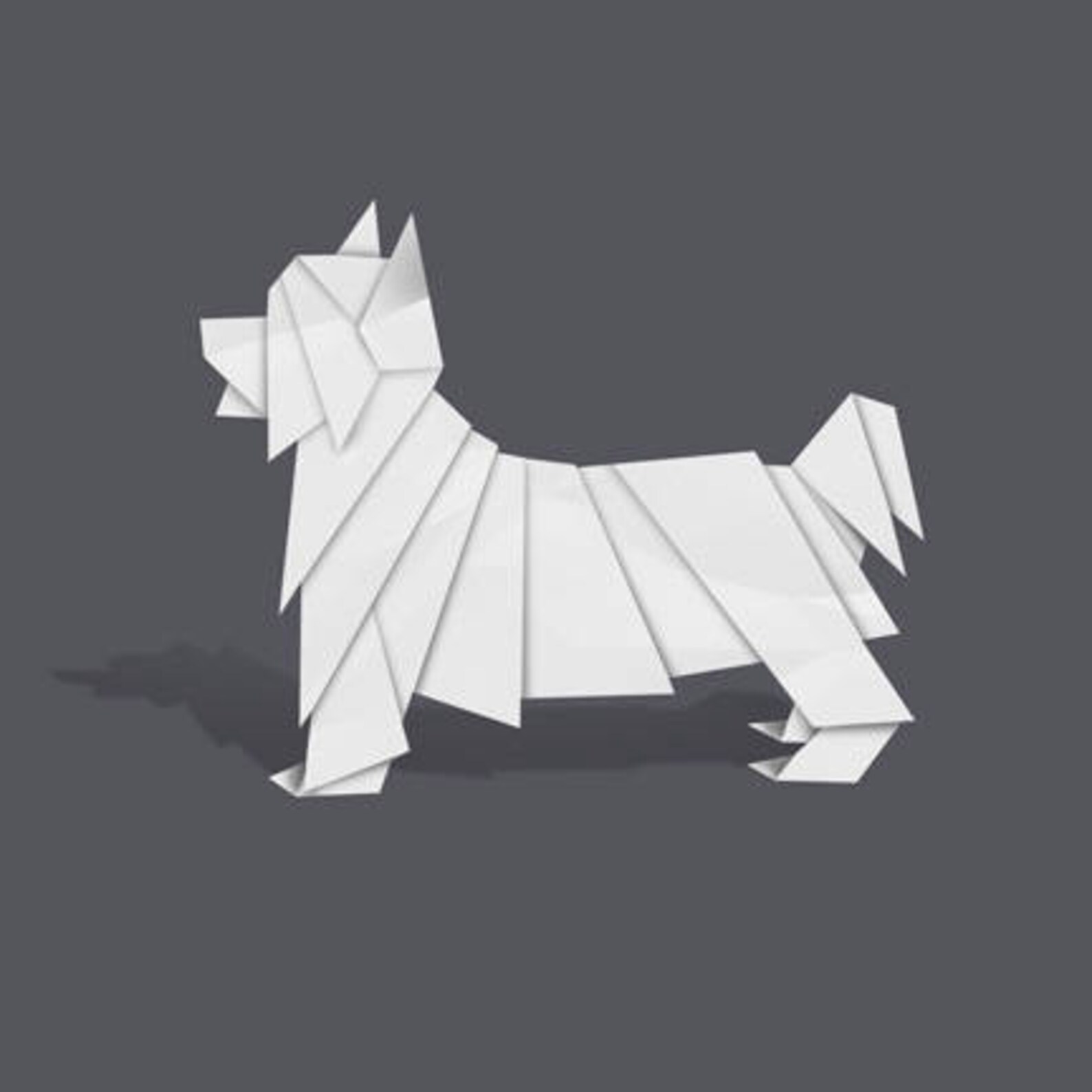 Yorkshire Terrier art dog art print of origami design Etsy