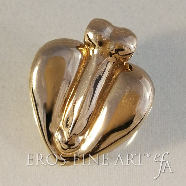 Pendentif coeur érotique presque rejoint, bijoux érotique, Lefort, phallus, pénis, amour, don, Tantra, Kama Sutra, pendentifs argent, image 5