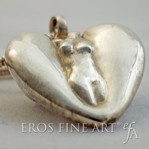 Heart pendant Ladyheart erotic silverpendant, Ladypendant, Eroticpendant, Torso, gift, love, eroticjewelry, heartpendant, silverheart image 8