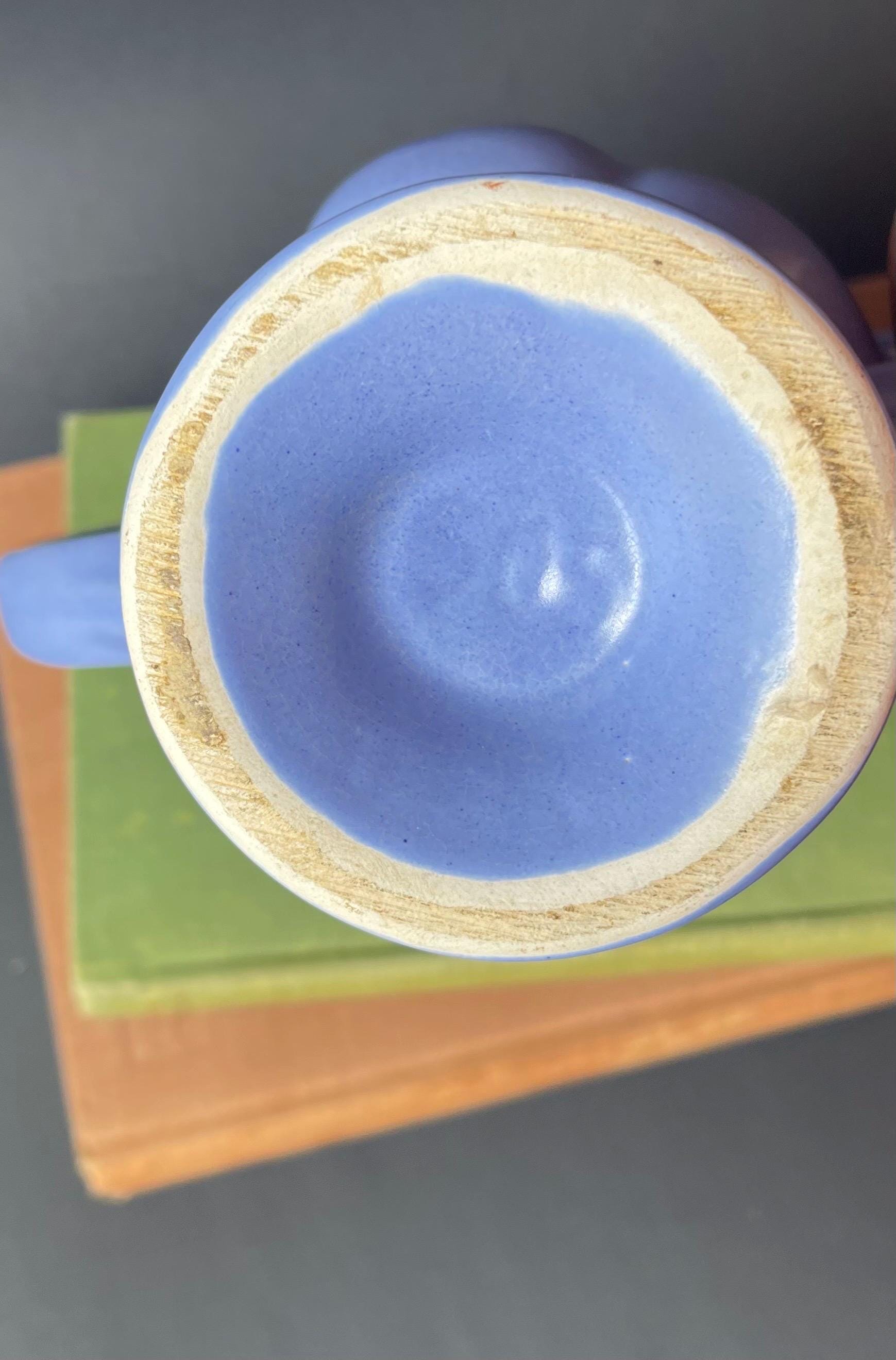 Vintage Camark 505 USA Pottery Blue Double Handle Vase or Planter Etsy